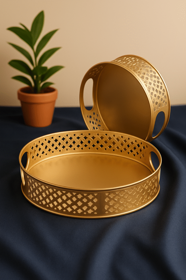 Golden Finish Metal Tray