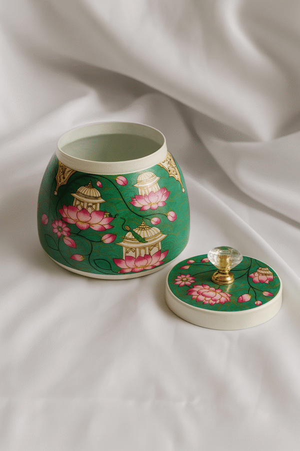 Pichwai Matki Jar – Lotus Design - Image 4
