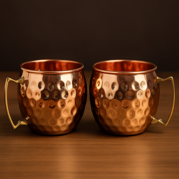 Copper Moscow Mule Mugs – Set of 2 with Brass Handles