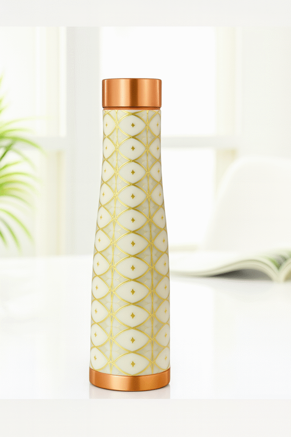 Copper Bottle with 3D Meena Diamond Design - Image 2