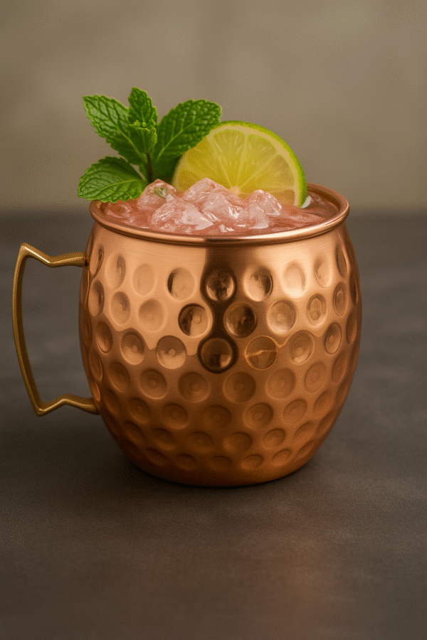 Copper Moscow Mule Mug Set – 4-Pack with Brass Handles - Image 3