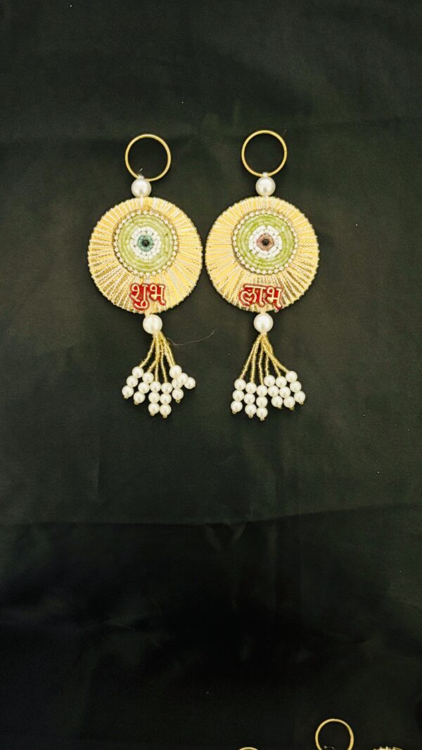 Shubh Labh Hangings – Handmade Evil Eye Design - Image 3