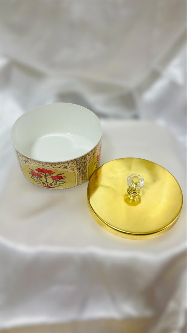 Handcrafted Floral Square Metal Tray Set - Image 6