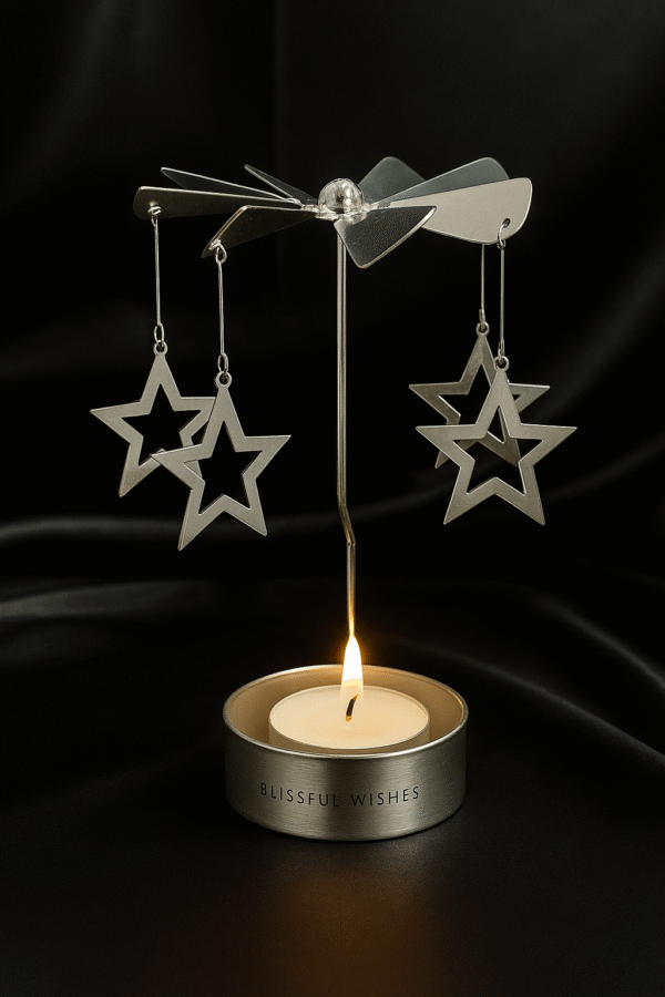 Tea Light Holder with Rotating Carousel – Star Design