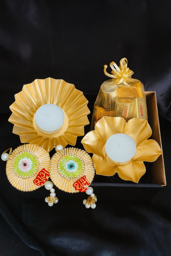 Luminous Charm Gift Box with Tealights & Shubh Labh